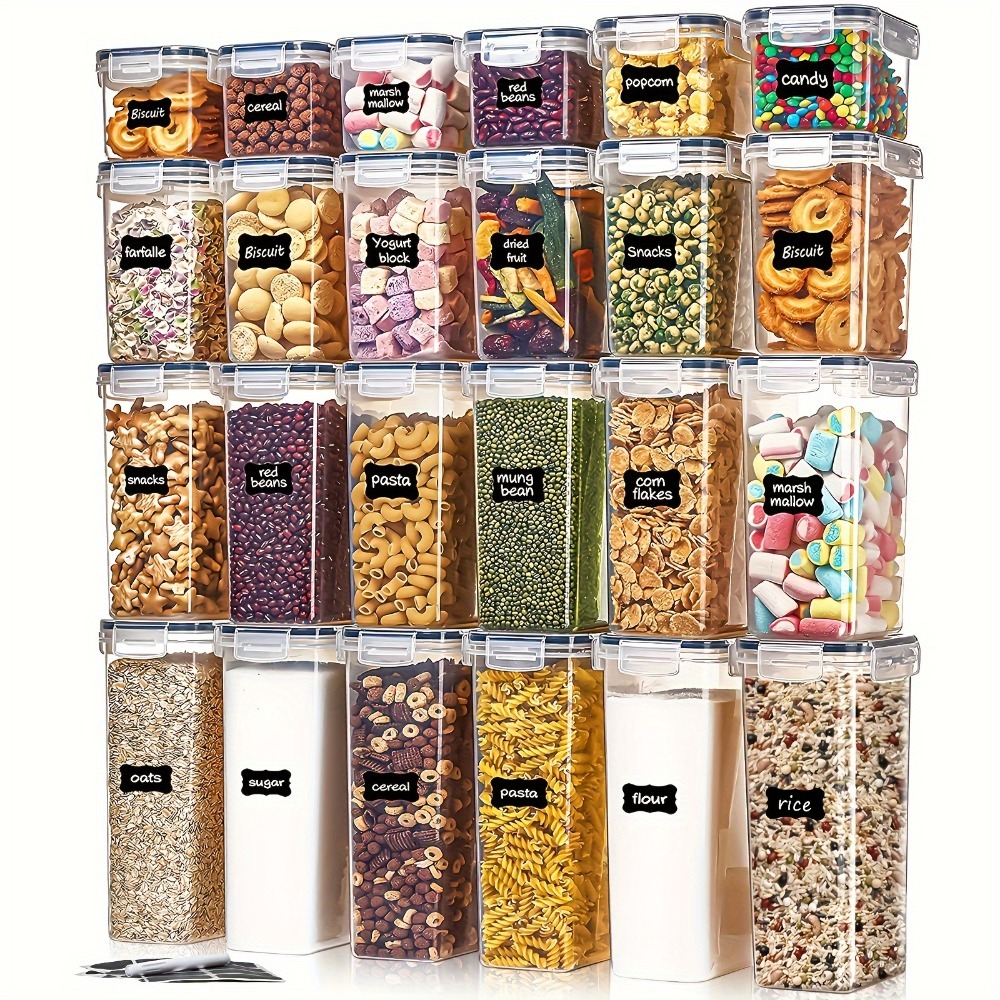Commercial Kitchen Utensil Organizer - 24個入り食品保存容器 12箱 12蓋 気密パントリーオーガナイザー キッチンアクセサリー ガジェットツール