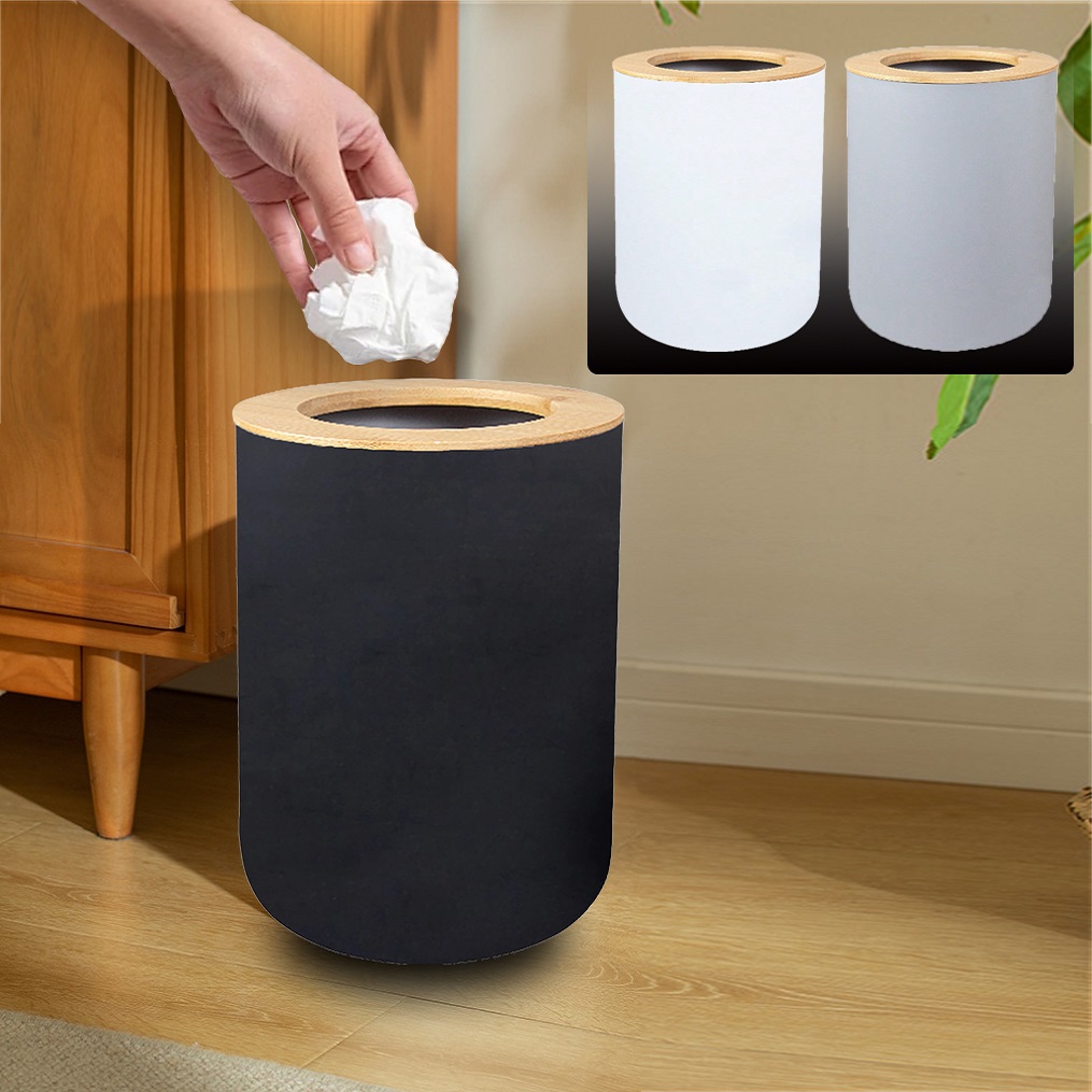 Commercial Kitchen Trash Can - 黒色のプラスチック製ゴミ箱、モダンな廃棄物ゴミ箱、キッチン、バスルーム、ワークスペース用、クリエイティブな収納ボックス、トイレ、家庭用、白、グレー