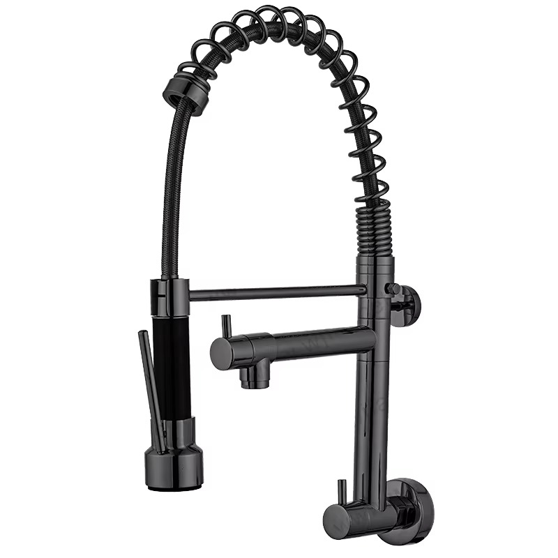 Commercial Kitchen Taps - モダンデザイン ステンレス製 3方向スプリング式引き出し型キッチン水栓 業務用シングルハンドルキッチンミキサー フレキシブルタップ付き 201