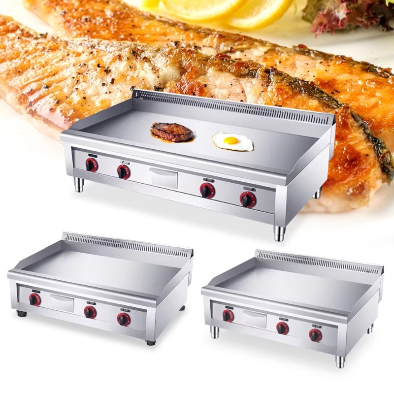 Electric Griddle Flat Top - 16mm業務用レストラン厨房機器 バーガーグリドルグリル プロ仕様フラットトップグリドル 電気式 グリーストレイ付き