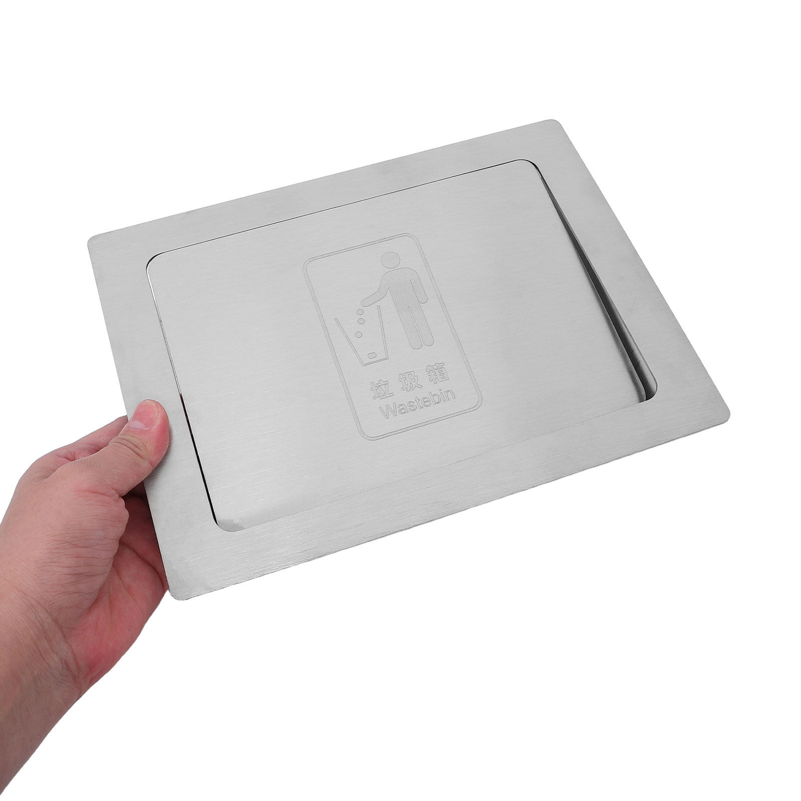 Commercial Kitchen Garbage Can - カウンタートップ埋め込み式ゴミ箱蓋 ステンレス製 埋め込み型ゴミカバー プッシュ式操作 商業用キッチン向け ミルク