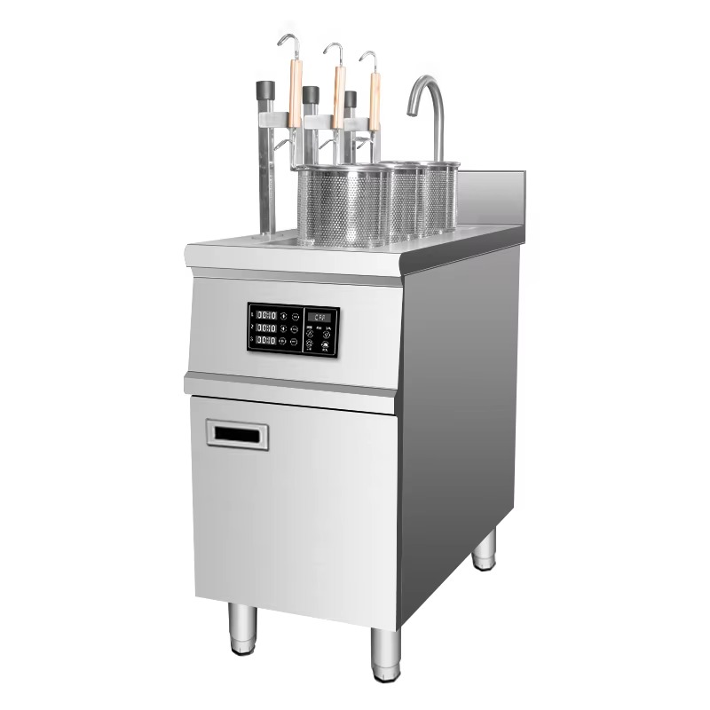 Commercial Kitchen Boiler - 業務用電気自動麺パスタ調理機ステンレス鋼ボイラーリフティングクッカーキャビネット付き厨房機器