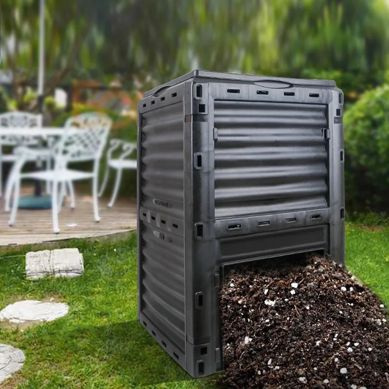 Commercial Kitchen Trash Can - 庭用堆肥容器 屋外堆肥ボックス キッチンゴミ・落ち葉用 有機肥料発酵槽 環境に優しい