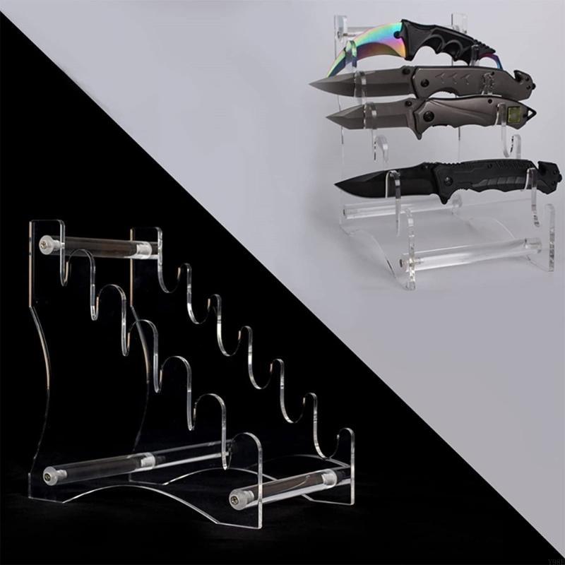 Commercial Kitchen Knife Holder - 透明なナイフディスプレイスタンドアクリルカトラリーブロックナイフホルダー6スロットナイフディスプレイホームキッチン屋外の小道具