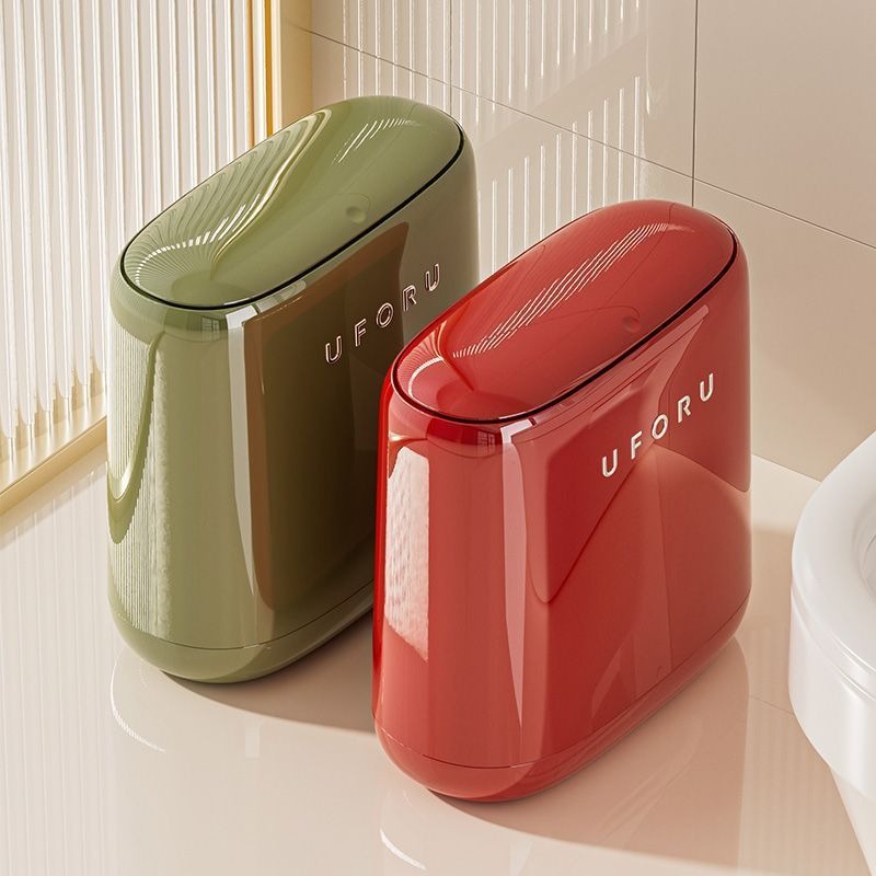 Commercial Kitchen Trash Can - バスルーム用狭いゴミ箱 プラスチック製プレスカバー付きゴミ箱 耐久性のある高級ゴミ箱 防水 大容量 キッチン用ゴミ箱