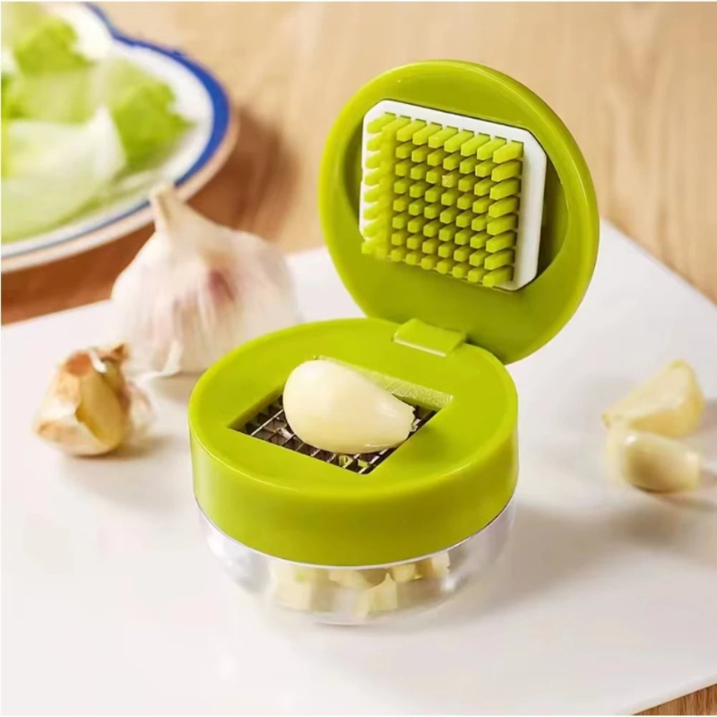Commercial Kitchen Utensil Organizer - ガーリックプレスチョッパー 手動ガーリックミンサー スライサー グレーター 収納ボックス付き 野菜カッター