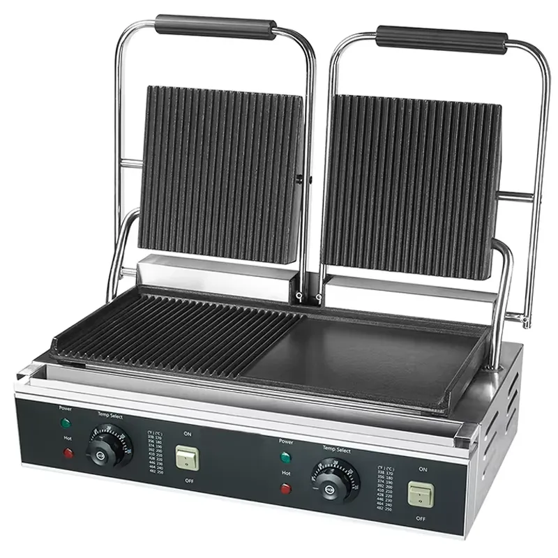 Commercial Kitchen Grill - 業務用ダブルパニーニコンタクトグリルステンレス製キッチン機器サンドイッチ調理機