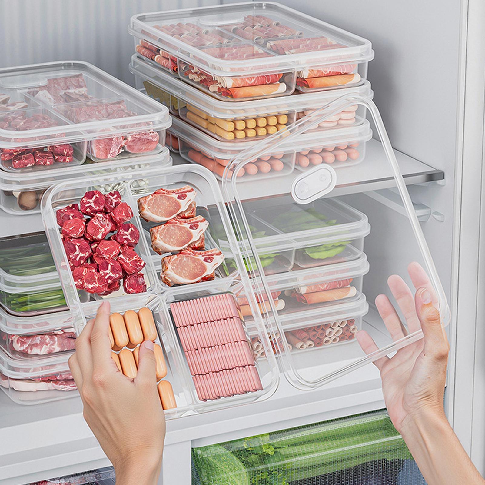 Commercial Kitchen Utensil Organizer - 1PC 冷蔵庫収納ボックス肉野菜鮮度保持収納ボックス透明食品保存ボックスキッチンオーガナイザーボックス