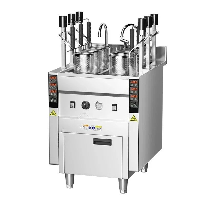 Commercial Kitchen Boiler - 麺調理器 6 バスケット麺ボイラー電気ガス商業レストランキッチン調理機器自動リフトパスタ調理器
