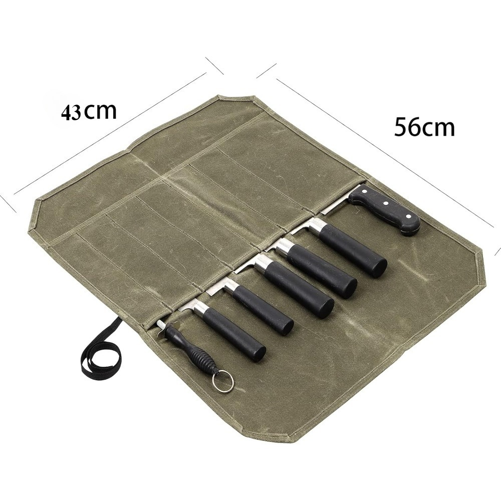 ウェットワックスキャンバスナイフ収納袋シェフナイフホルダーキ - Commercial Kitchen Knife Holder のレビューと価格