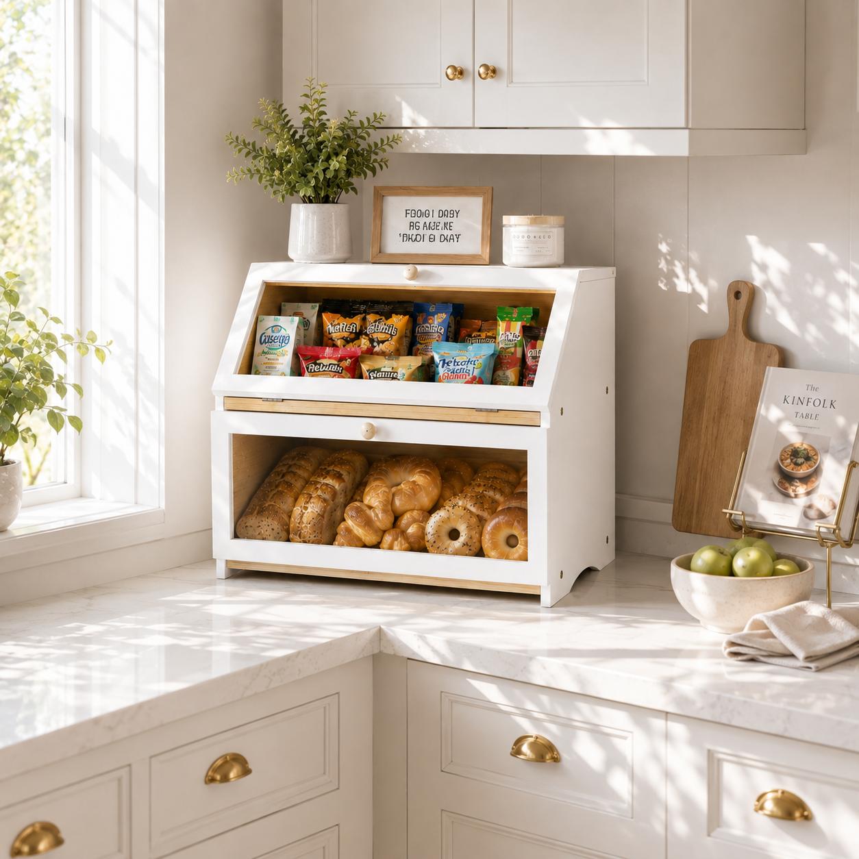 HOMEKOKO キッチンカウンター用二層式ブレッドボックス - Commercial Kitchen Utensil Organizer のレビューと価格