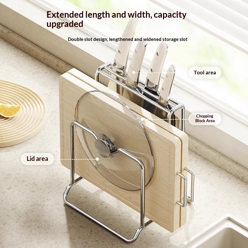 ステンレス製ナイフホルダーとまな板ラック キッチンオーガナイ - Commercial Kitchen Knife Holder のレビューと価格