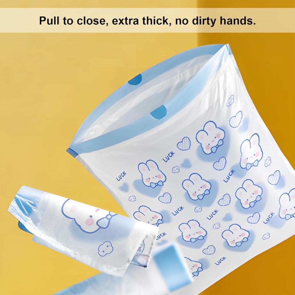 1パック100枚入り キュートなラッキーラビット柄の巾着式ゴ - Commercial Kitchen Trash Can のレビューと価格