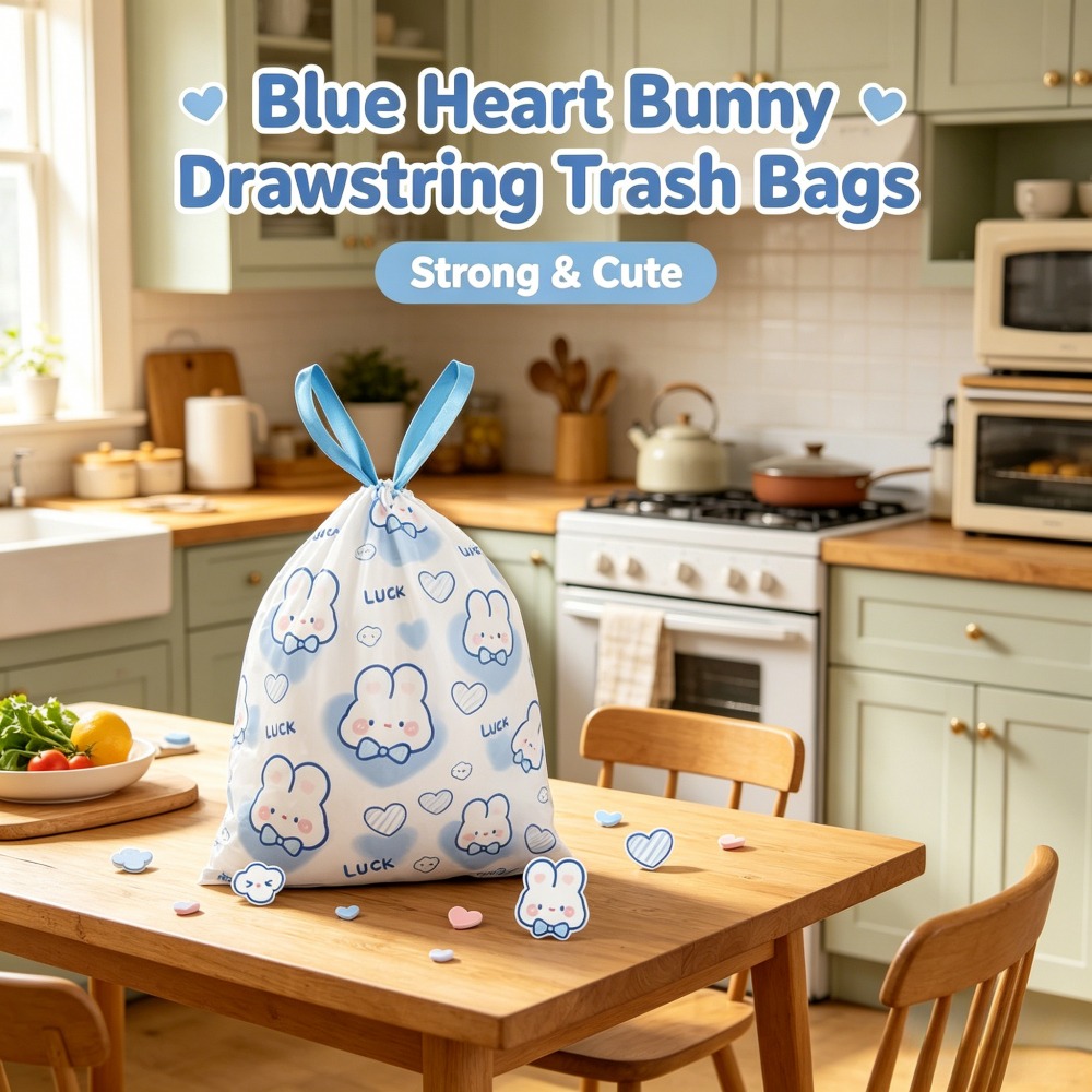 1パック100枚入り キュートなラッキーラビット柄の巾着式ゴ - Commercial Kitchen Trash Can のレビューと価格