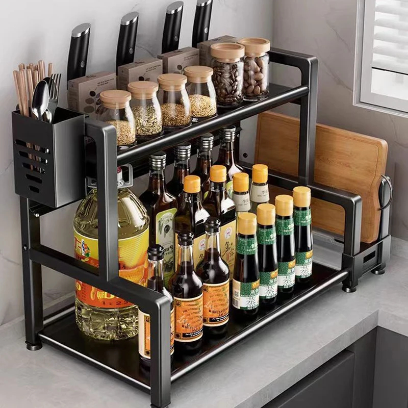 キッチンスパイスラックオーガナイザー、3段調節可能な金属製収 - Commercial Kitchen Knife Holder のレビューと価格