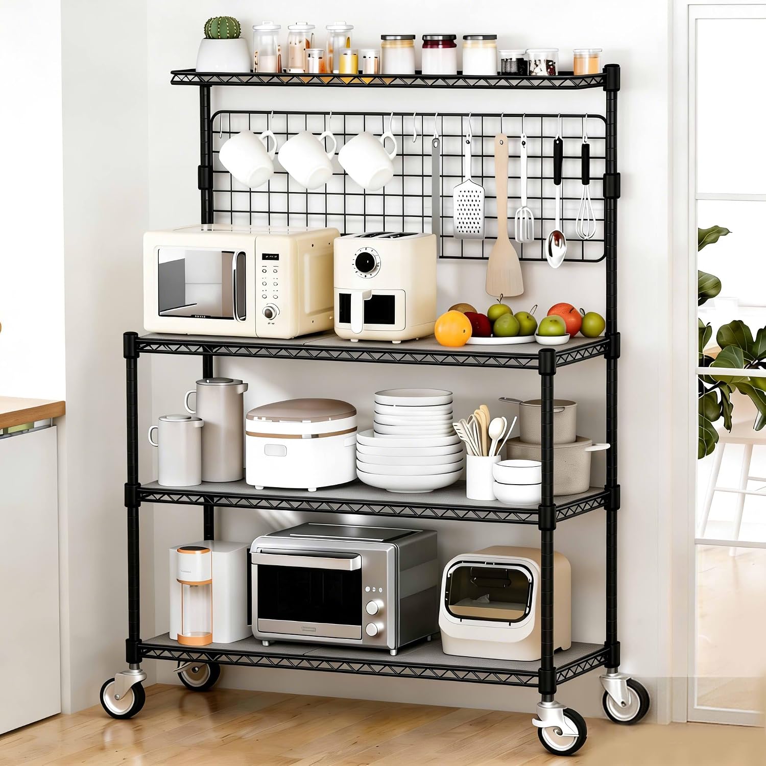 ベーカーズラックディスプレイスタンド収納棚トロリー業務用金属 - Commercial Kitchen Microwave のレビューと価格