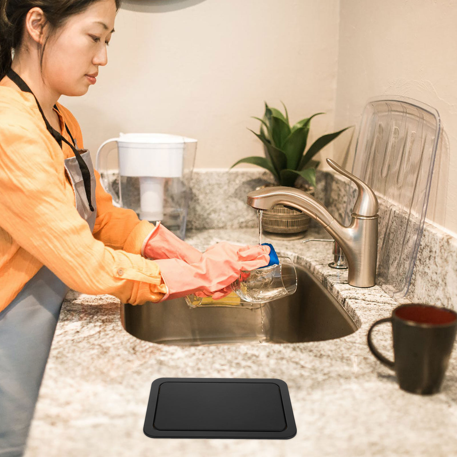 埋め込み式ステンレス製ゴミ箱蓋、カウンタートップ用長方形スイ - Commercial Kitchen Garbage Can のレビューと価格