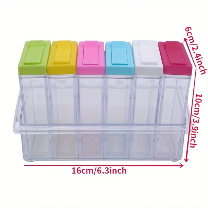 透明調味料 6 グリッド調味料ボックス 6 個セットキッチン - Commercial Kitchen Utensil Organizer のレビューと価格