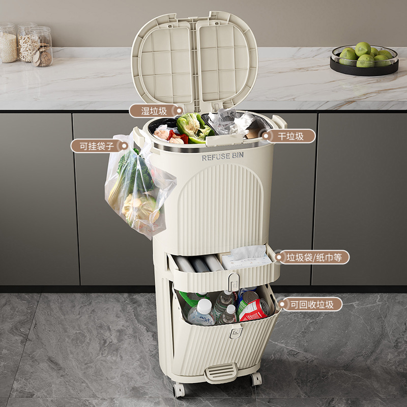 ‌ ステップペダルキッチンビン - 防臭デュアルコンパートメ - Commercial Kitchen Trash Can のレビューと価格