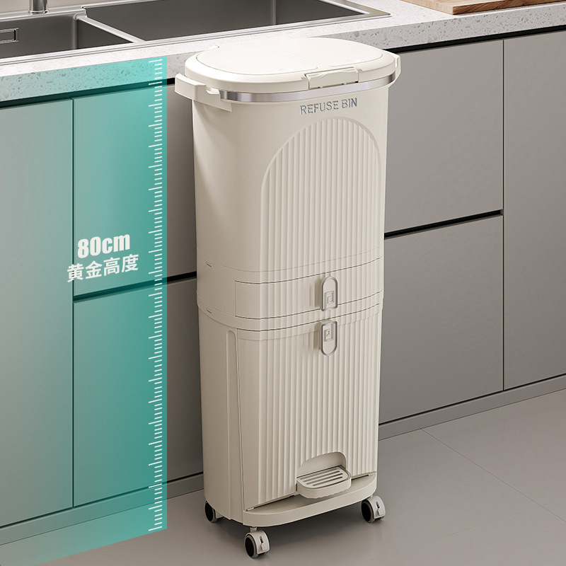 ‌ ステップペダルキッチンビン - 防臭デュアルコンパートメ - Commercial Kitchen Trash Can のレビューと価格