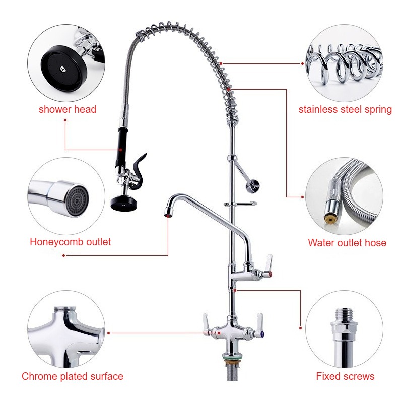 プレリンススプレーヤー付き業務用キッチン蛇口、工業用プレリン - Commercial Kitchen Taps のレビューと価格