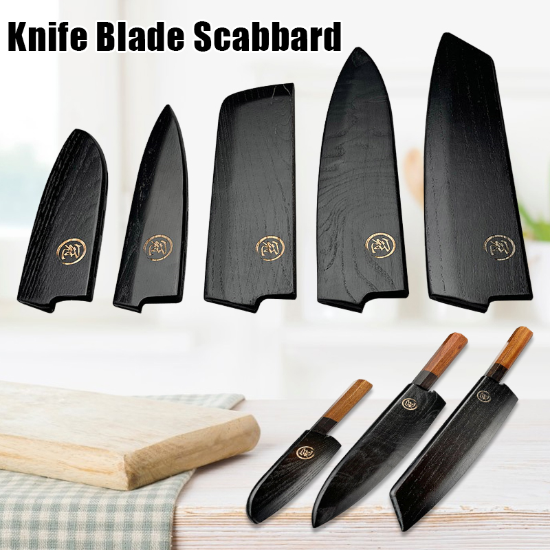 手作りの日本のシェフナイフシース、黒の木、磁気ナイフケース、 - Commercial Kitchen Knife Holder のレビューと価格