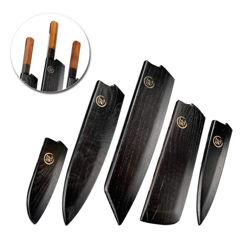 手作りの日本のシェフナイフシース、黒の木、磁気ナイフケース、 - Commercial Kitchen Knife Holder のレビューと価格