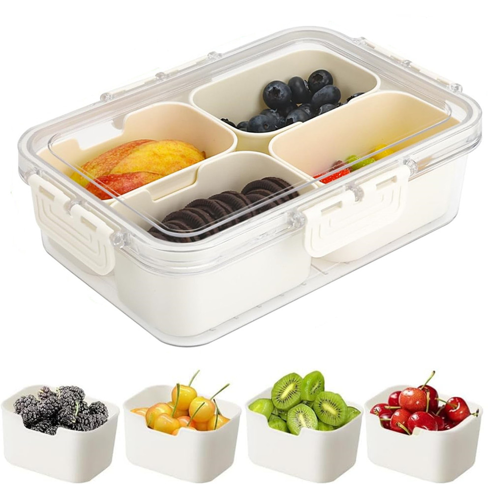 ポータブル食品保存箱、スナック収納ボックス、蓋付き4つのコン - Commercial Kitchen Utensil Organizer のレビューと価格