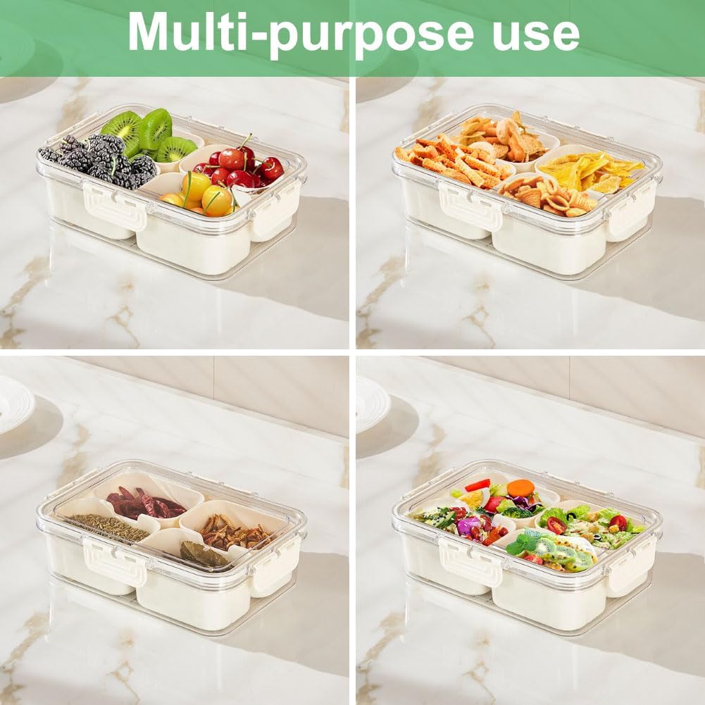 ポータブル食品保存箱、スナック収納ボックス、蓋付き4つのコン - Commercial Kitchen Utensil Organizer のレビューと価格