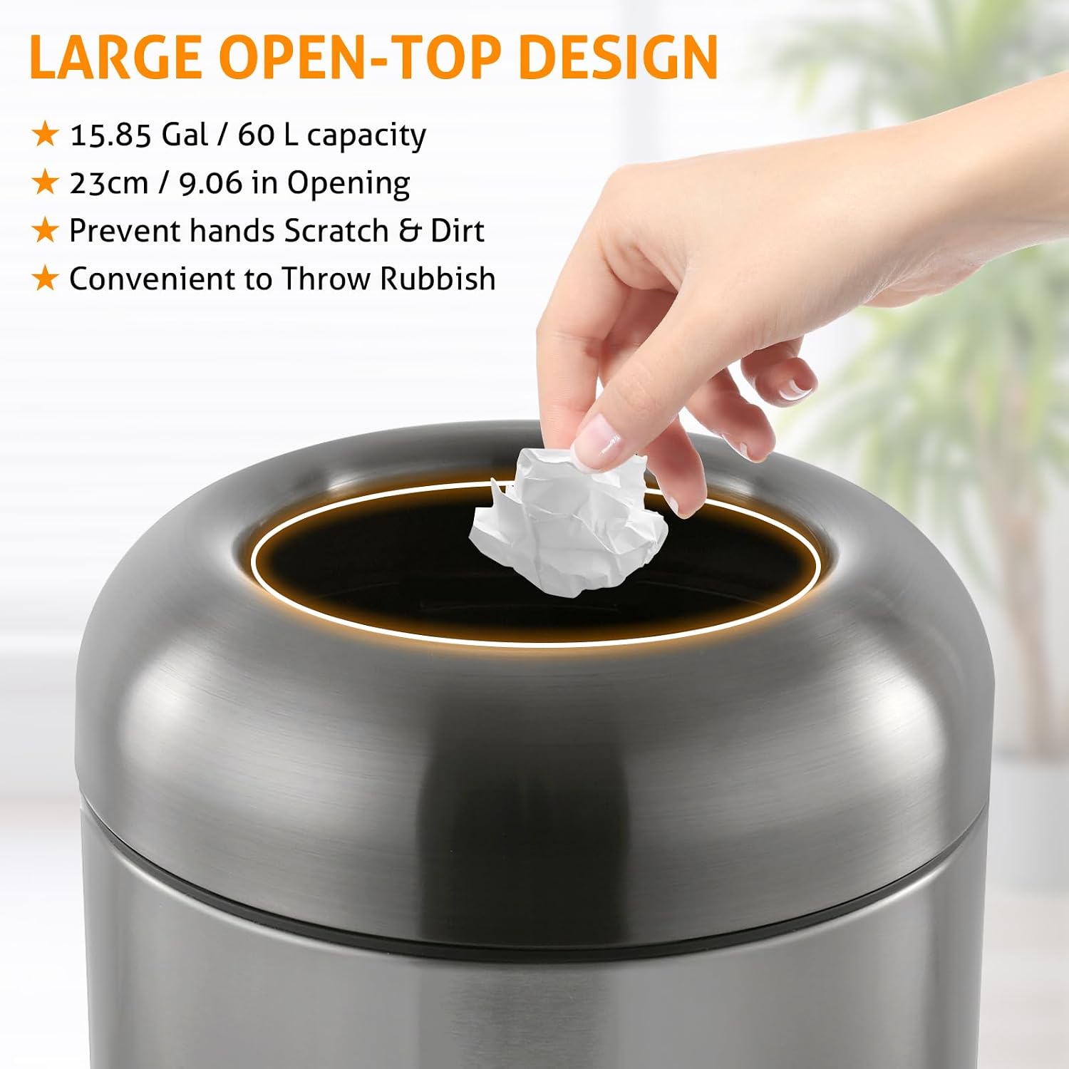 ダークシルバー 16ガロン 大型業務用ゴミ箱、キッチン、屋外 - Commercial Kitchen Garbage Can のレビューと価格