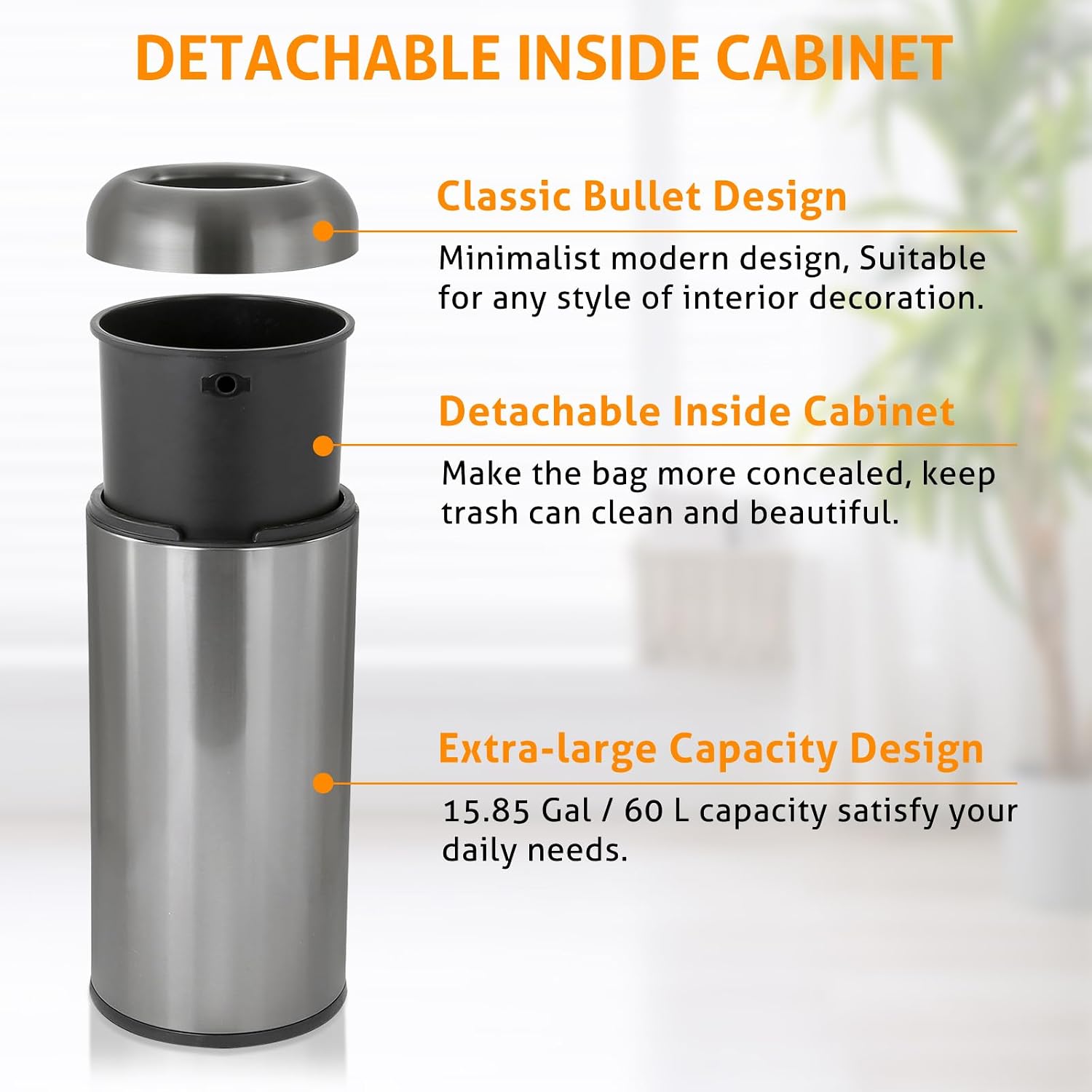 ダークシルバー 16ガロン 大型業務用ゴミ箱、キッチン、屋外 - Commercial Kitchen Garbage Can のレビューと価格