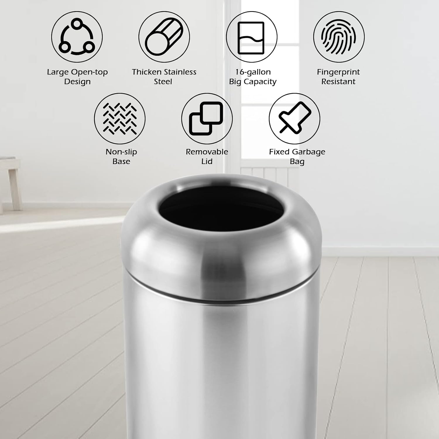 大型ステンレス製オープン型ゴミ箱（蓋付き）、キッチン、商業施 - Commercial Kitchen Garbage Can のレビューと価格