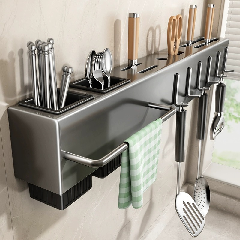多機能壁掛けキッチン収納ラック、頑丈な炭素鋼製ナイフホルダー - Commercial Kitchen Knife Holder のレビューと価格