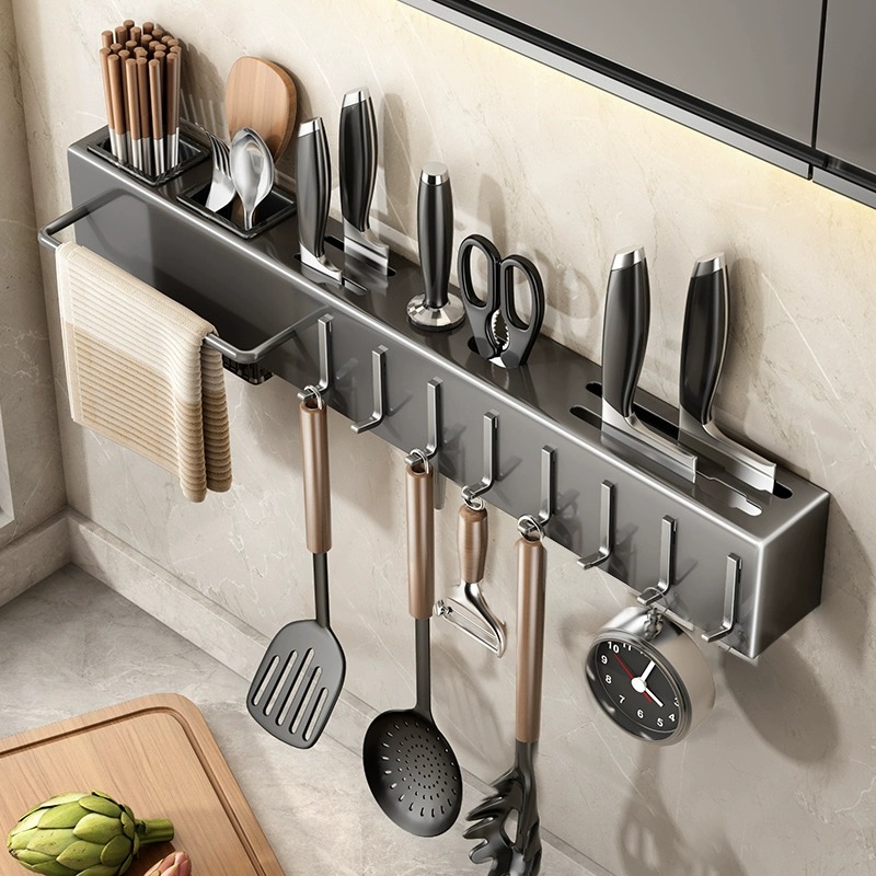 多機能壁掛けキッチン収納ラック、頑丈な炭素鋼製ナイフホルダー - Commercial Kitchen Knife Holder のレビューと価格