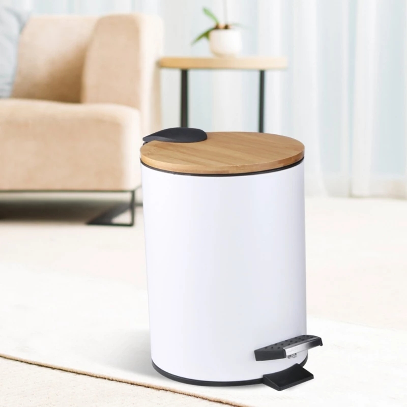 3/5L 木製フリップステップゴミ箱ゴミ箱廃棄物容器オーガナ - Commercial Kitchen Trash Can のレビューと価格