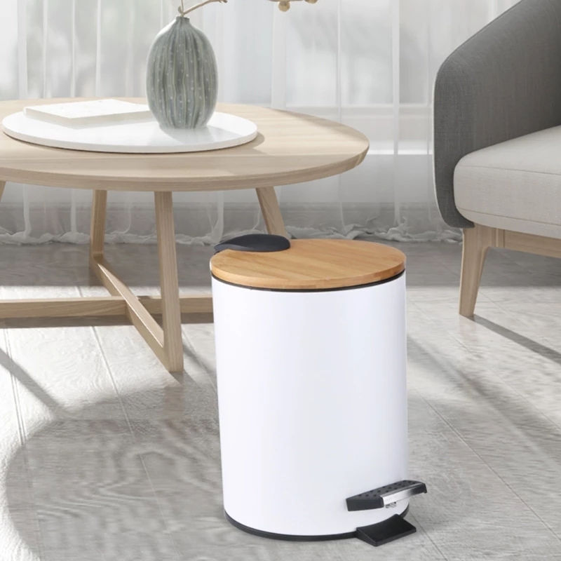 3/5L 木製フリップステップゴミ箱ゴミ箱廃棄物容器オーガナ - Commercial Kitchen Trash Can のレビューと価格
