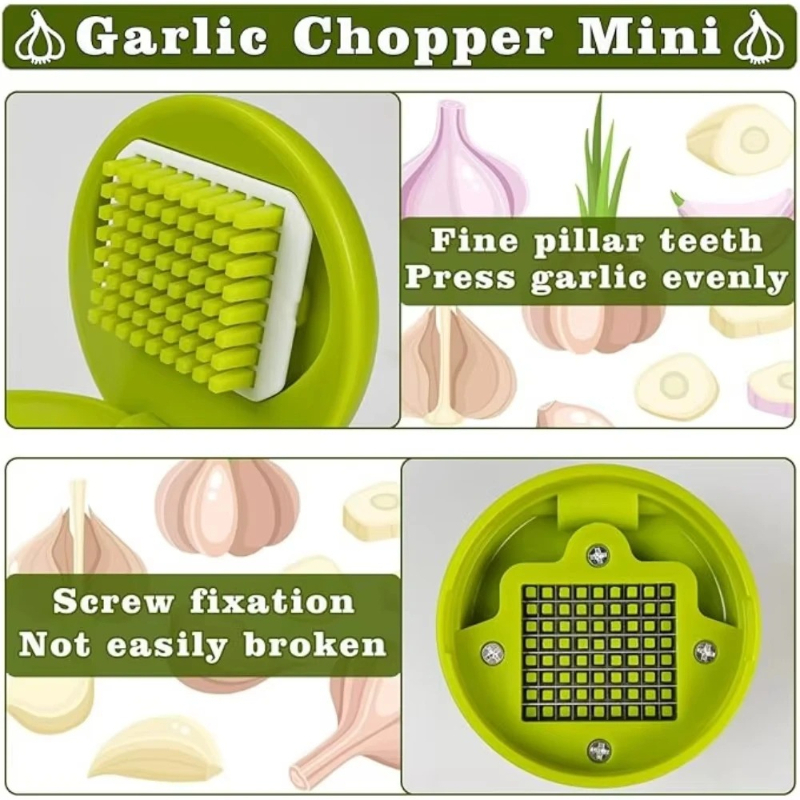 ガーリックプレスチョッパー 手動ガーリックミンサー スライサ - Commercial Kitchen Utensil Organizer のレビューと価格