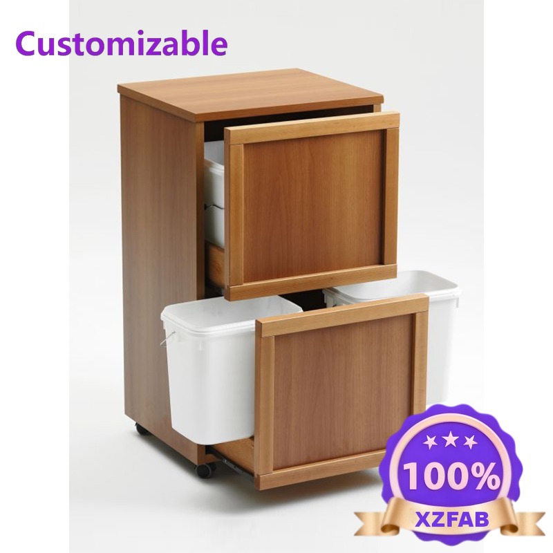 工場直送 2026 木製二層式分別ゴミ箱、4つのインナーバケ - Commercial Kitchen Garbage Can のレビューと価格