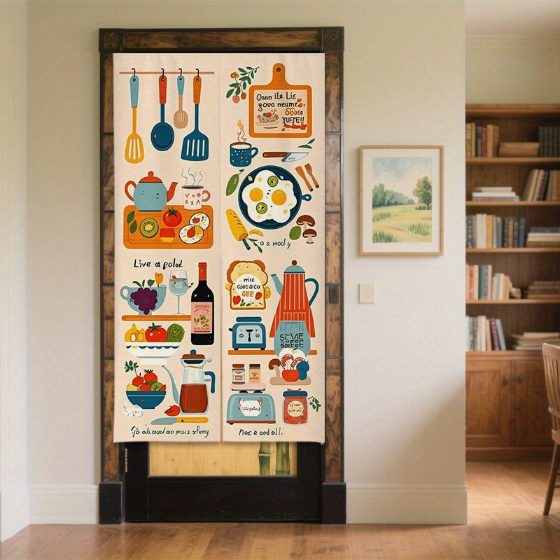 VIKAMA 調理器具と食品柄キッチンテーマドアカーテンキッ - Commercial Kitchen Canopy のレビューと価格