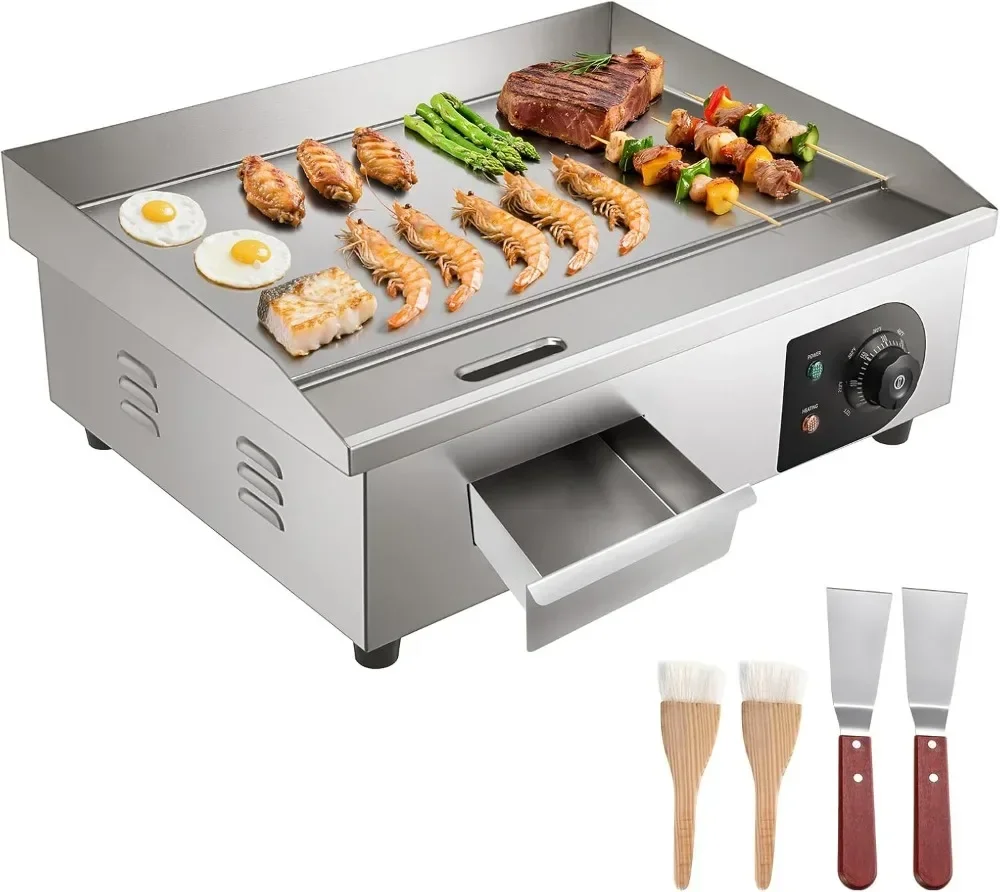 売れ筋業務用電気グリドル1750W、21x11.8インチステ - Electric Griddle Flat Top のレビューと価格