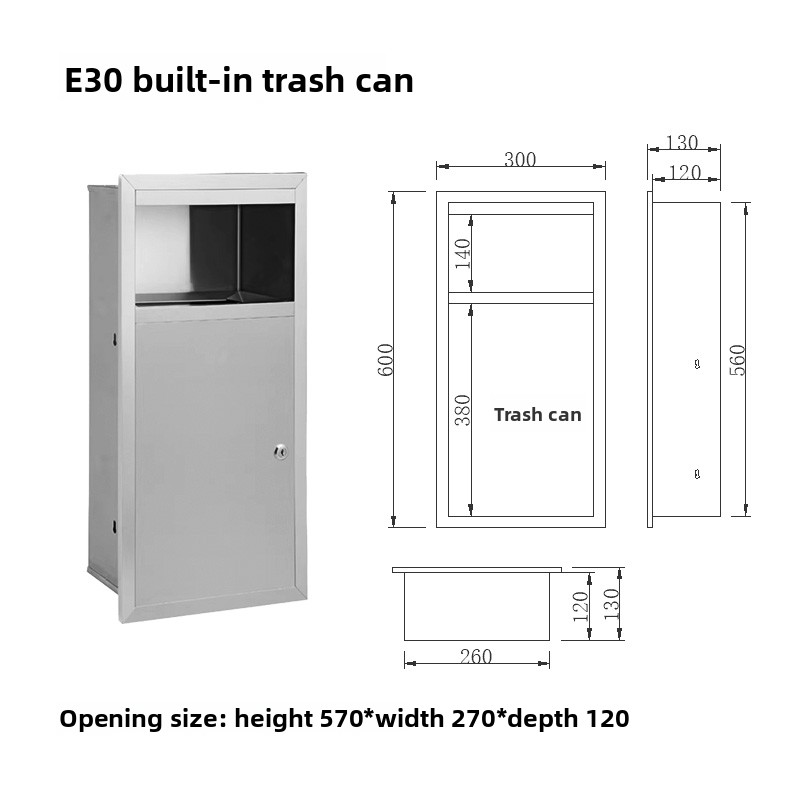 304ステンレス鋼製サイドオープンゴミ箱 蓋付き埋め込み式キ - Commercial Kitchen Garbage Can のレビューと価格