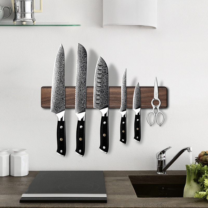 40-46CM強力磁気式ナイフホルダー、ウォールナット材製、 - Commercial Kitchen Knife Holder のレビューと価格