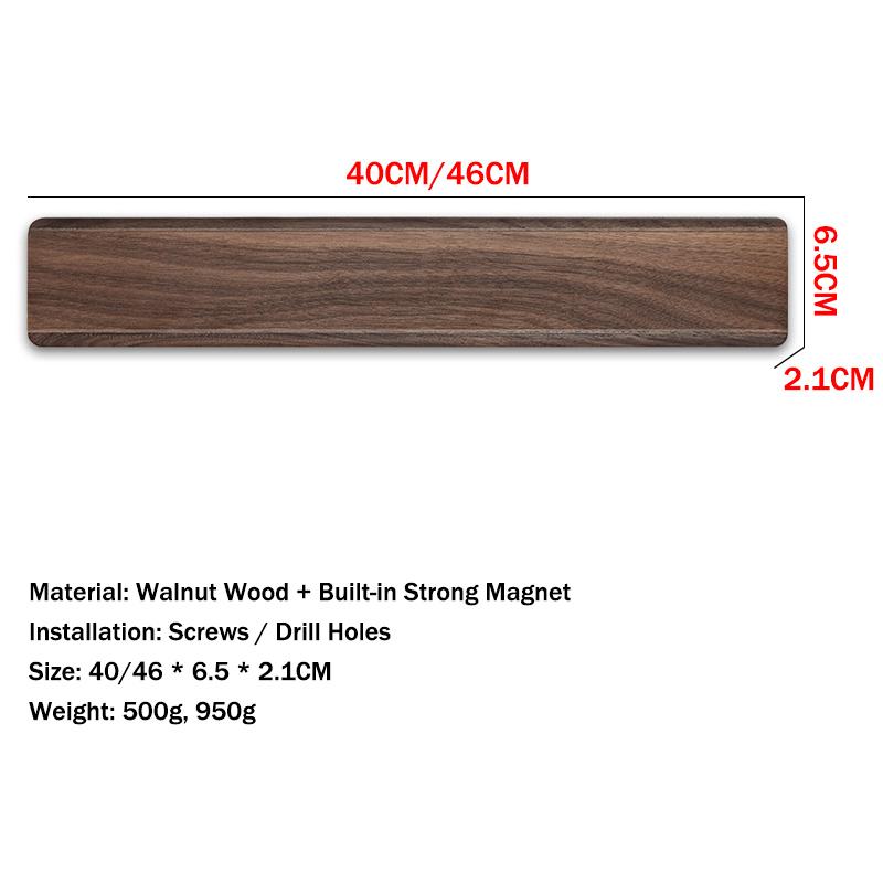 40-46CM強力磁気式ナイフホルダー、ウォールナット材製、 - Commercial Kitchen Knife Holder のレビューと価格