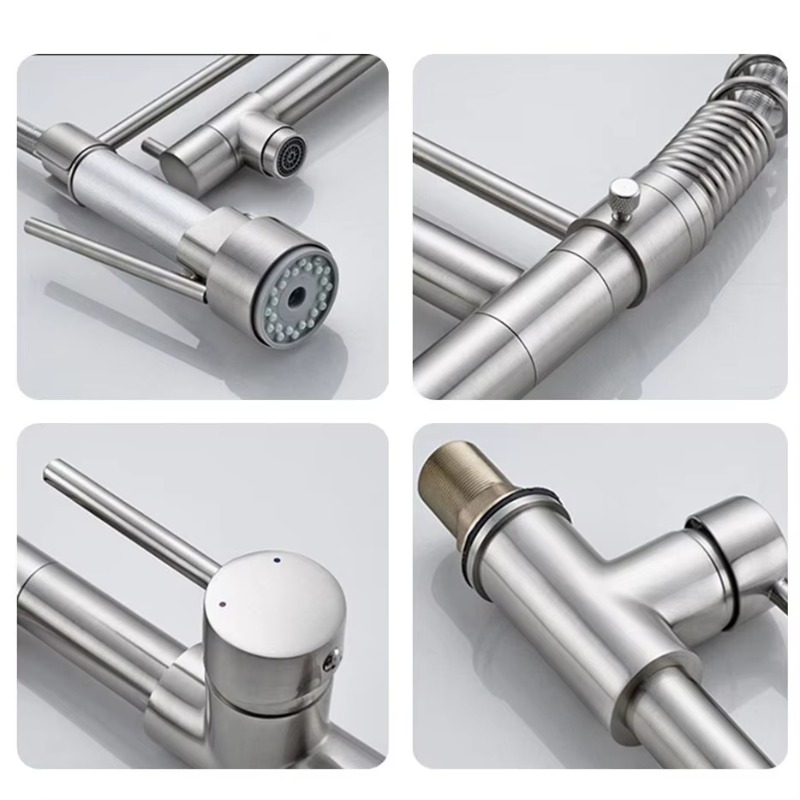 モダンデザイン3ウェイ引き出し式キッチン水栓業務用ステンレス - Commercial Kitchen Taps のレビューと価格