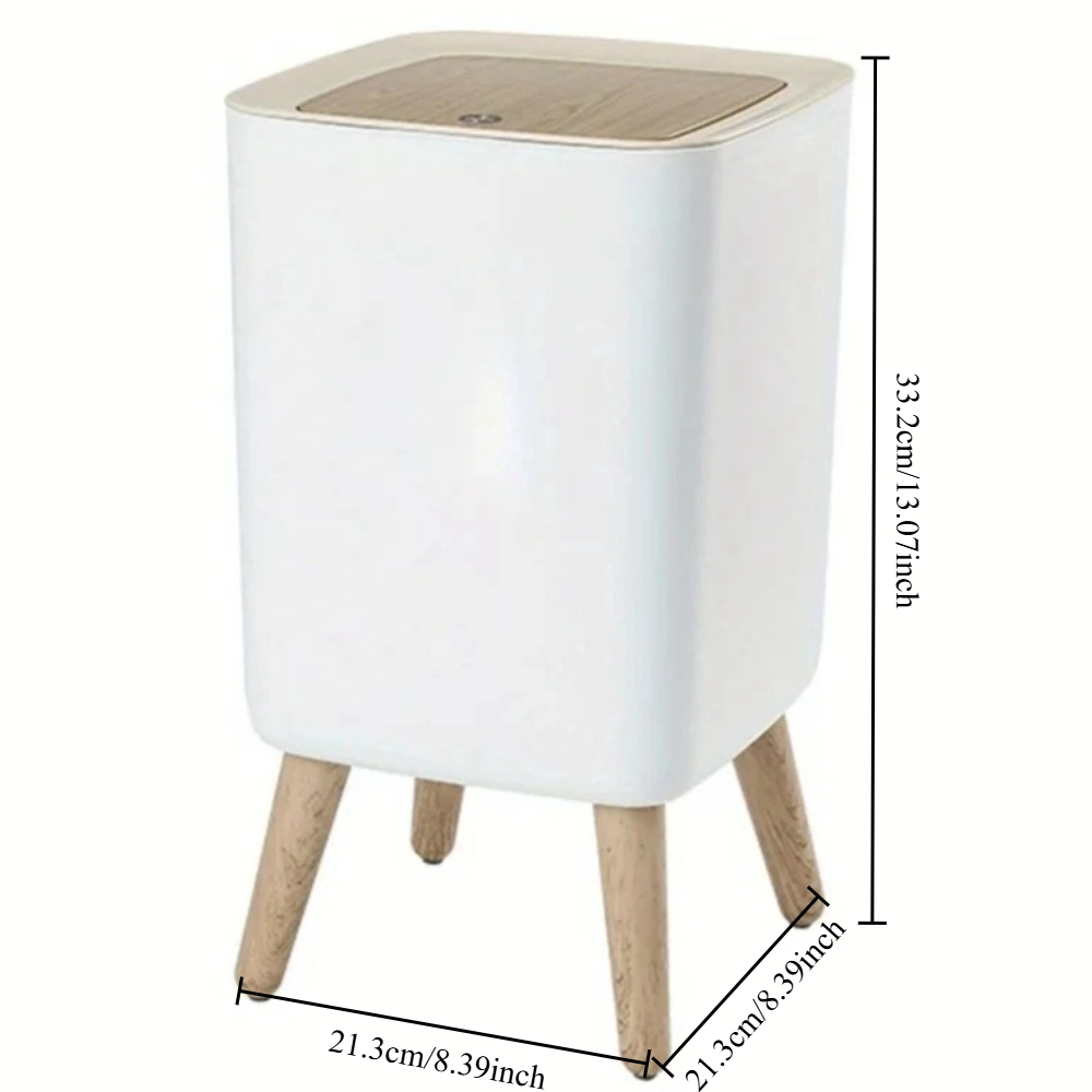 10L ホワイト木製ゴミ箱 蓋付き、背の高い脚付きペダル式ゴ - Commercial Kitchen Trash Can のレビューと価格