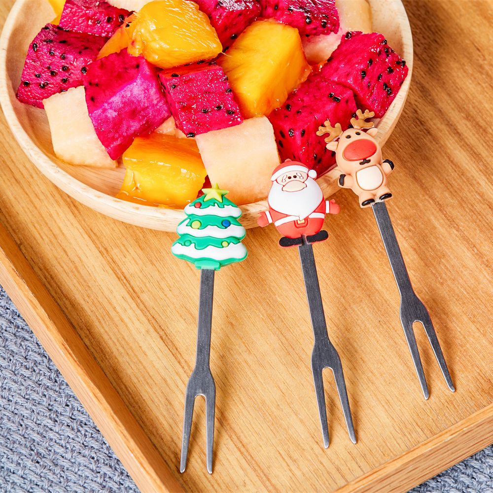 1セットクリスマスツリーステンレス鋼デザートフルーツフォーク - Commercial Kitchen Knife Holder のレビューと価格