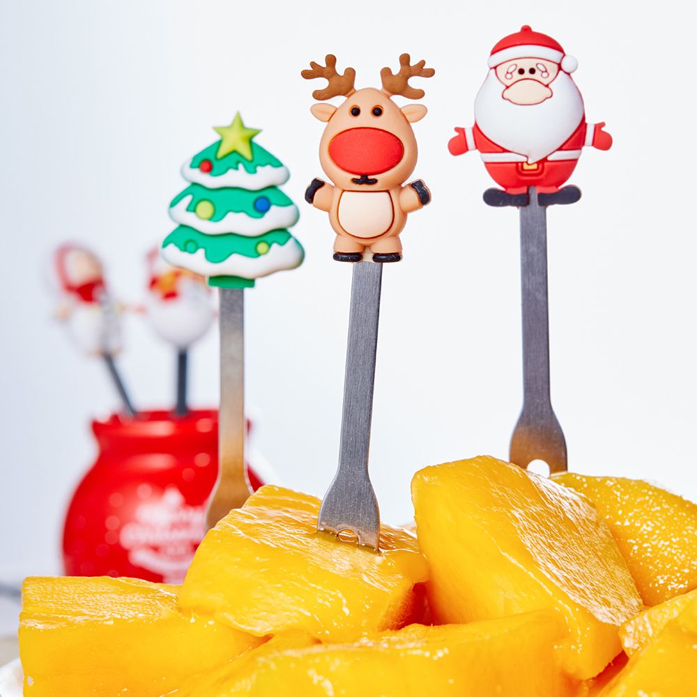 1セットクリスマスツリーステンレス鋼デザートフルーツフォーク - Commercial Kitchen Knife Holder のレビューと価格