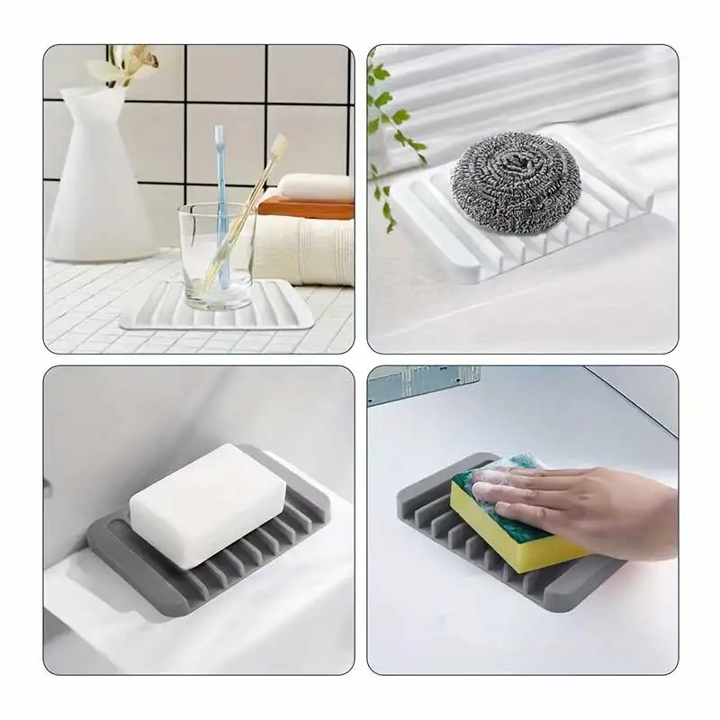 新しい1個入りシリコン製水切り石鹸置き、穴あけ不要、滑り止め - Commercial Kitchen Utensil Organizer のレビューと価格