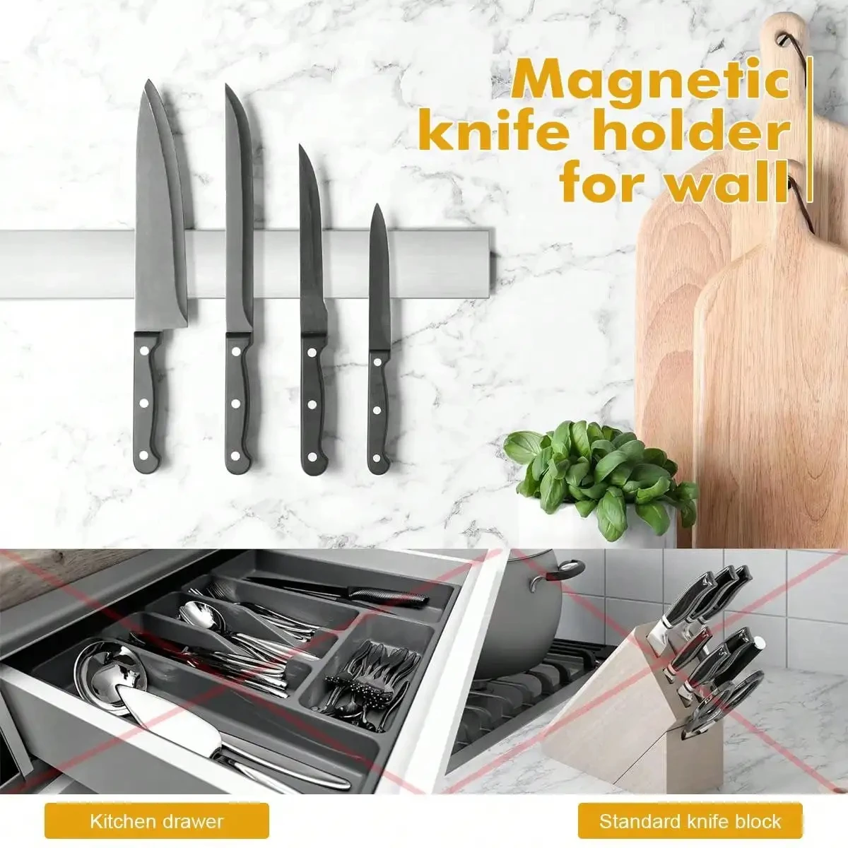 Leeseph 磁気ナイフホルダー 壁掛け用 多目的ステンレ - Commercial Kitchen Knife Holder のレビューと価格