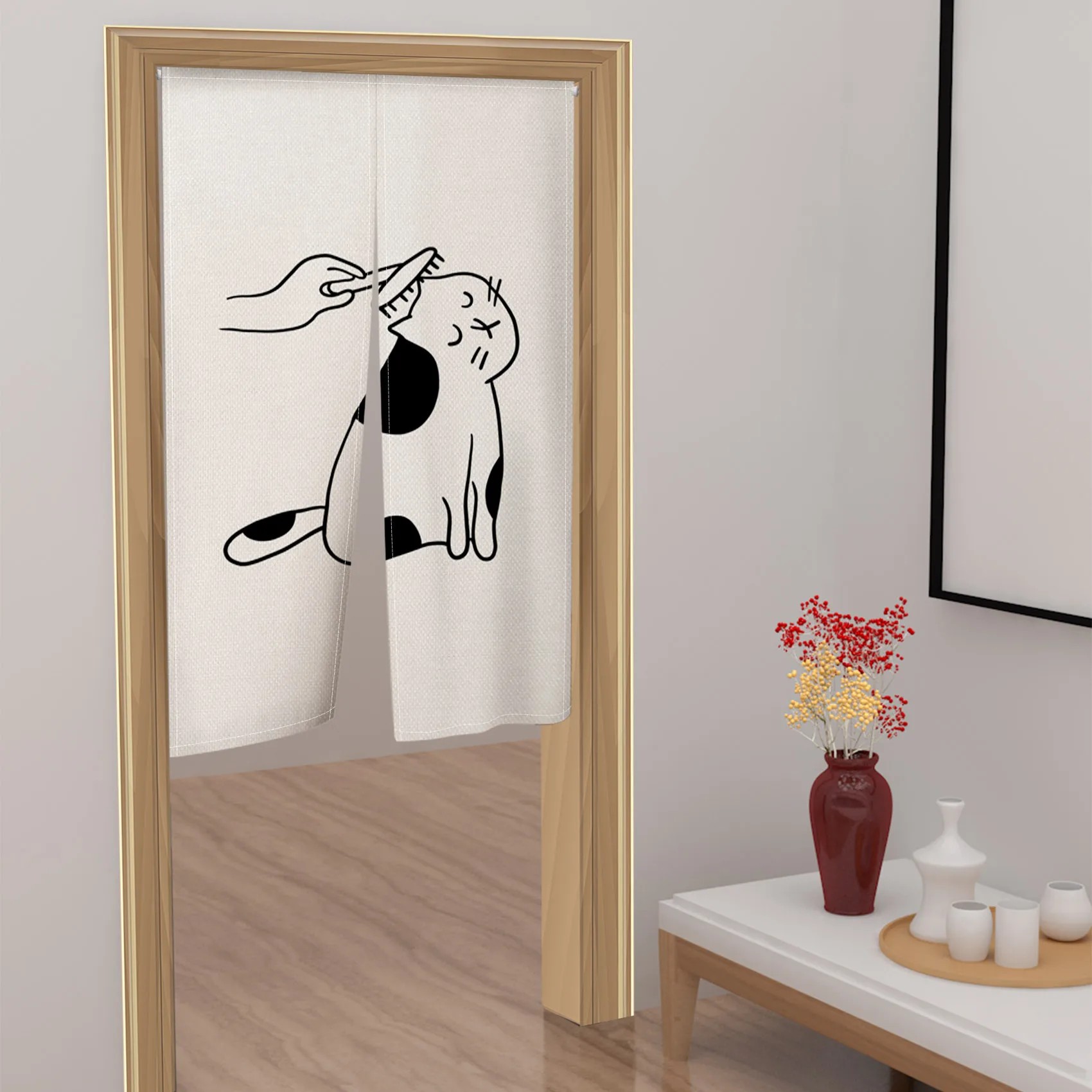 和風ドアカーテン、漫画猫仕切り、キッチン、リビングルーム、玄 - Commercial Kitchen Canopy のレビューと価格